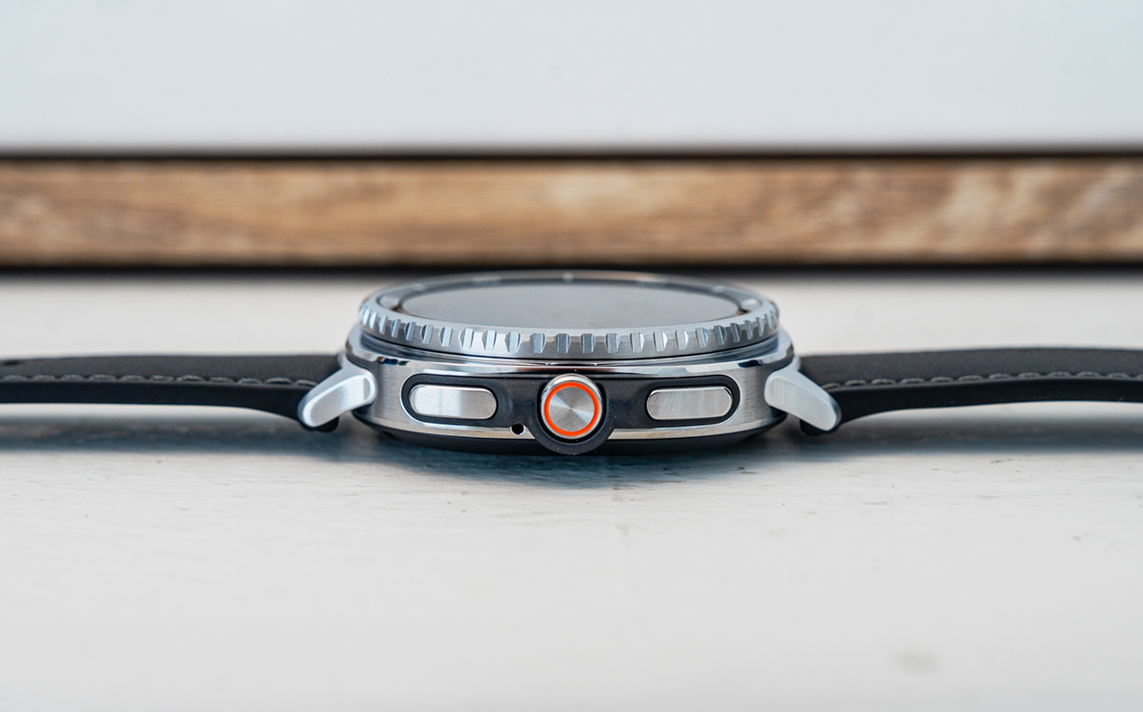 Samsung Galaxy Watch8 Classic side view showing buttons.