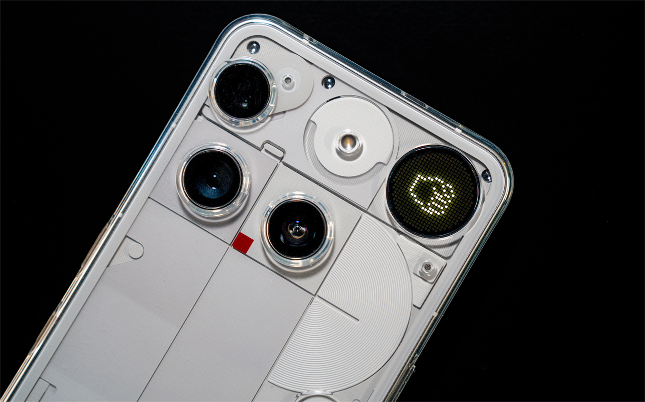 View of the back of Nothing Phone 3 with Glyph Interface.