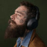 Musician Post Malone wearing Sony WH-1000XM6 ANC headphones.