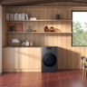 A Samsung washer dryer combo in a kitchen.