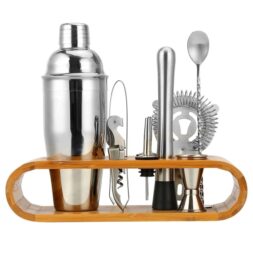 ISTAR Bartender Kit With Stand - 10 Piece Bar Set Cocktail Shaker Set, Drink Mixer Set For Home Bar With All Bar Accessories - Bar Tool Set, Cocktail Kit, Mixology Set, Bar Kit
