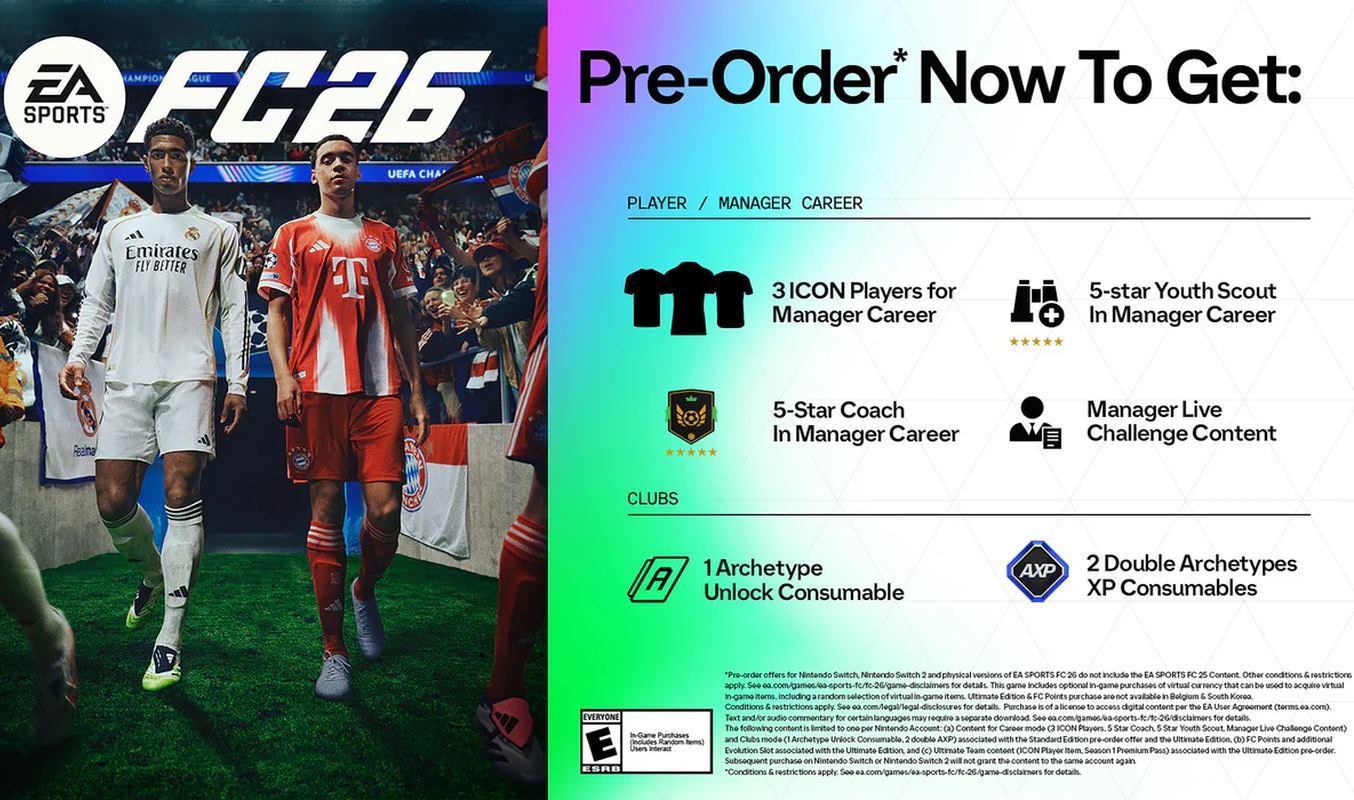 Pre-order EA Sports FC 26 bonuses.
