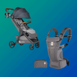 Ergobaby Metro+ (Plus) Deluxe Compact Stroller and Ergobaby Omni Breeze Four Position Baby Carrier