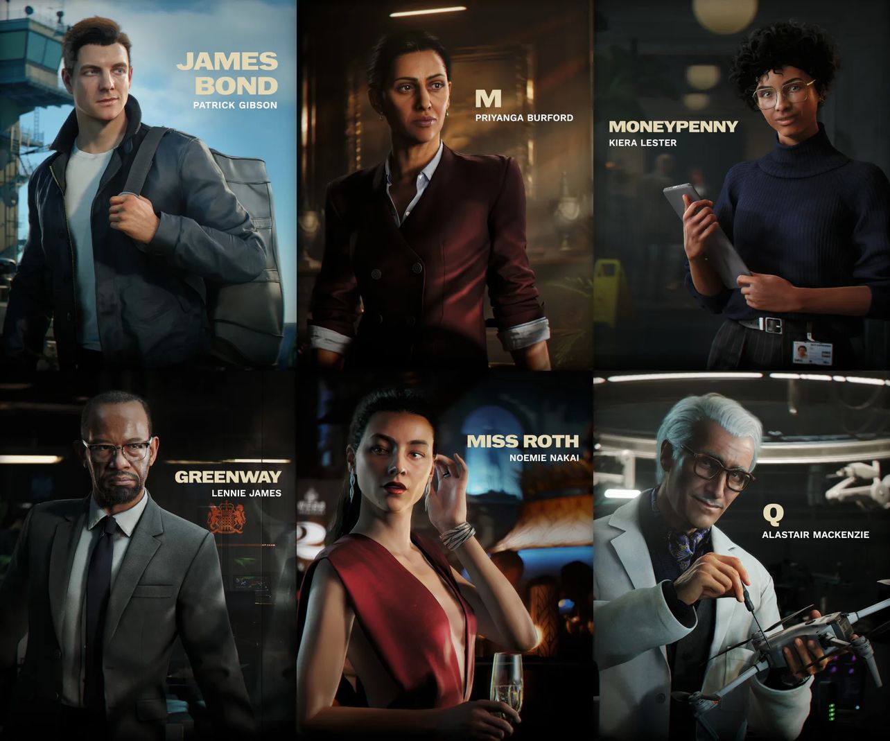 Cast of the James Bond video game called 007 First Light. Shown at the 007 First Light State of Play.