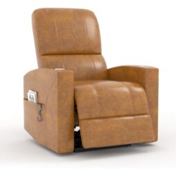 AECOJOY Electric Recliner Chair, Push Back Faux Leather Recliner Home Theater Seating with Side Pocket and Cup Holders