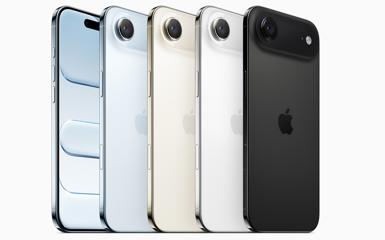 iPhone Air colour lineup on white background.