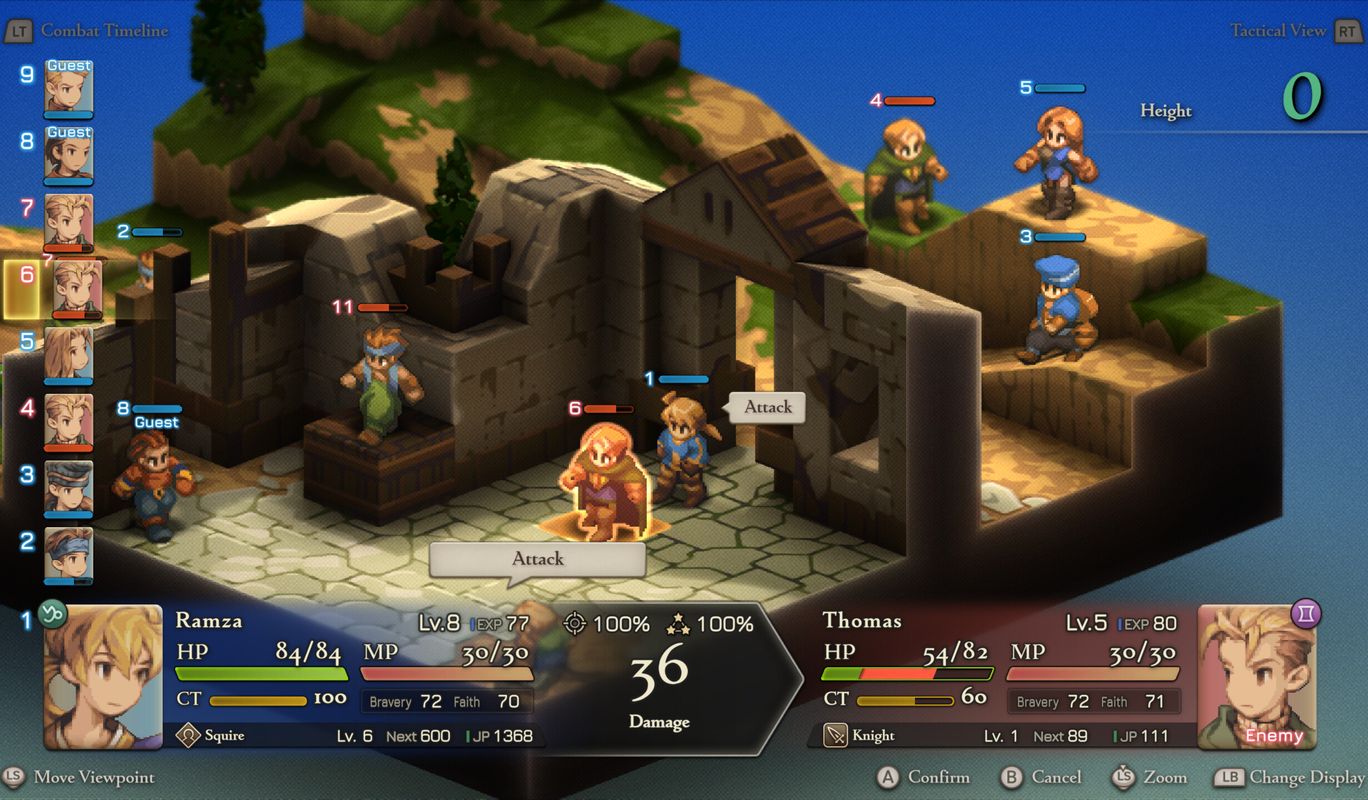 Gameplay in Final Fantasy Tactics - The Ivalice Chronicles.