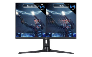 Side-to-side difference in response time on a gaming monitor.