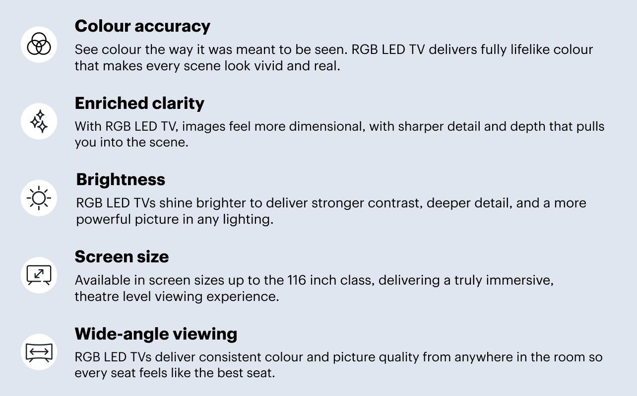 Key benefits of RGB LED TVs