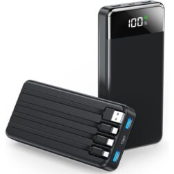 Batterie portative N6 35 000 mAh avec quatre câbles intégrés