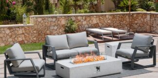 55.9-Inch Rectangular Patioflame sets -50000 BTU burner- White