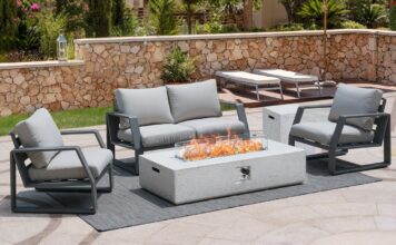 Fire pit tables vs fire pits: Which cozy choice is right for your outdoor space? 55.9-Inch Rectangular Patioflame sets -50000 BTU burner- White