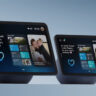 Amazon Echo Show 8 and Echo Show 11 next to each other in black.
