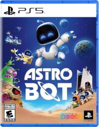 Cover art with the Astro Bot a little cartoon robot for the PS5.