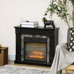 Freestanding electric fireplace mantle