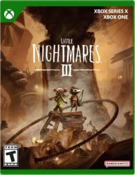 Little Nightmares III cover art with characters in drab, moody, setting.