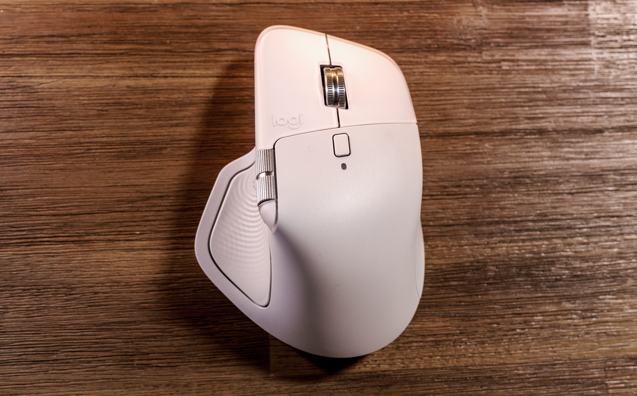 Logitech MX Master 4 top down view.