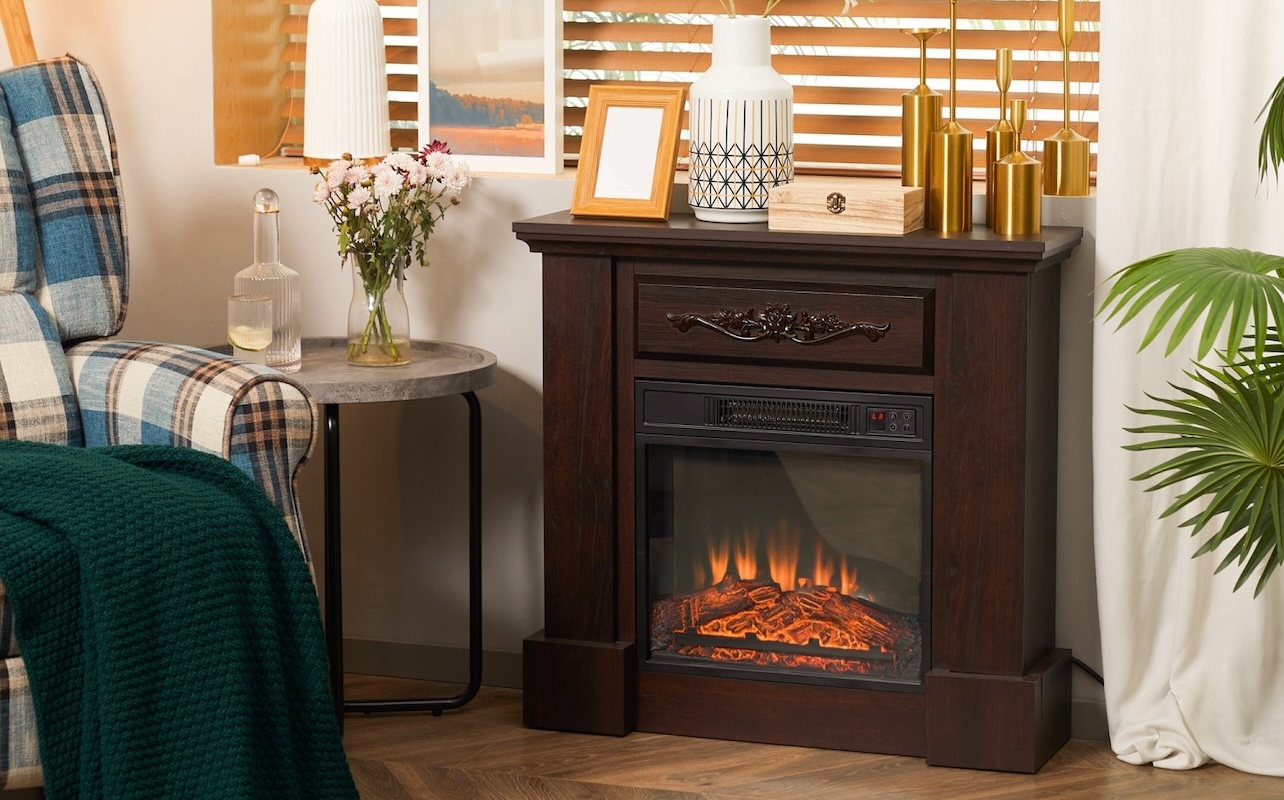 Mantle electric fireplace