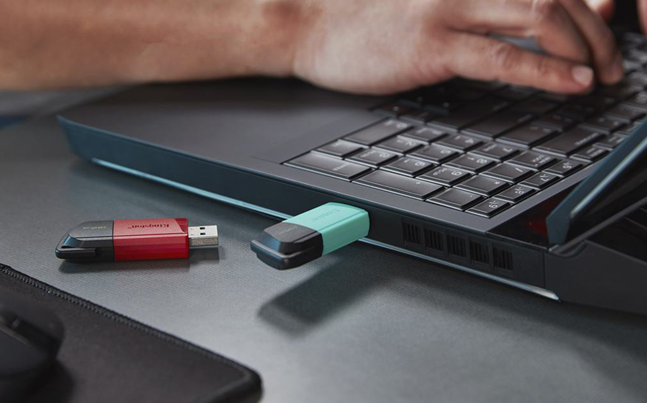 USB thumb drive plugged into Windows PC.