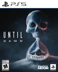 Until Dawn cover art with a skull and sand through an hour glass.