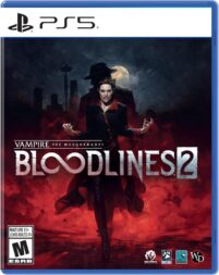 PS5 cover art with two vampires for Vampire: The Masquerade Bloodlines 2