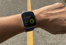 Apple Watch Series 11 on a wrist logging a walking workout.