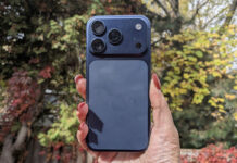 iPhone 17 Pro in front of Fall foliage.