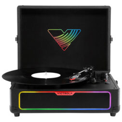 Victrola Journey Glow Illuminated Suitcase Belt Drive Bluetooth Record Player