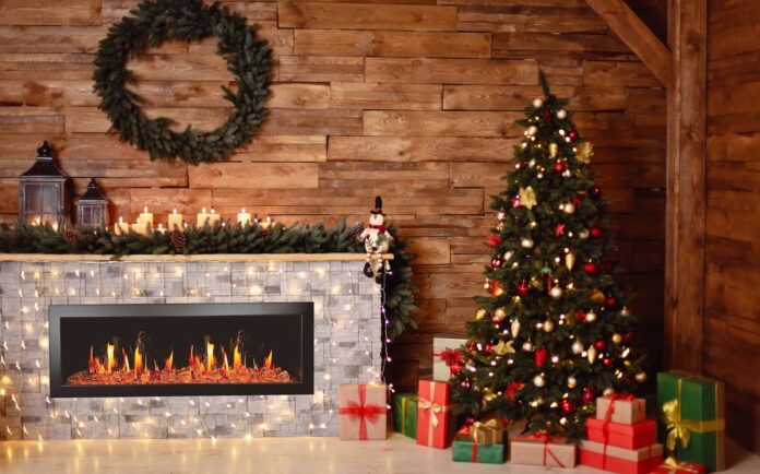 2025 New Litedeer Homes Latitude II 58-inch Wall-Mounted Smart Electric Fireplace with Crackling Sounds, Multi-Flame Style, APP Reflective Amber Glass - ZEF58VA