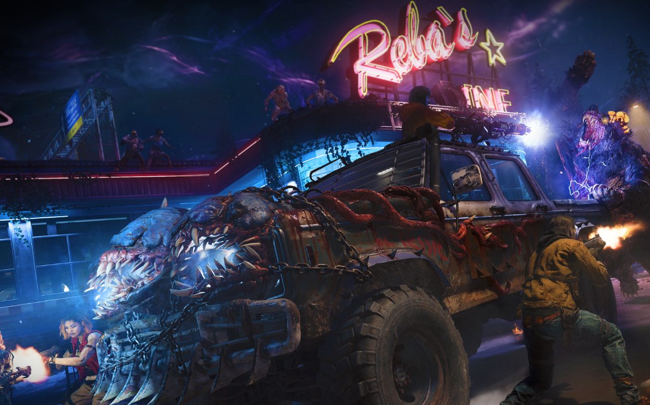 A Call of Duty: Black Ops 7 zombie pick-up truck upgraded.