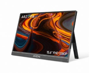 ARZOPA Portable Monitor 15.6'' FHD 1080P Kickstand Portable Laptop Monitor IPS Computer External Screen USB C HDMI Display for PC MAC Phone - A1