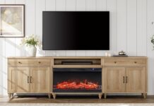 WAMPAT Fireplace TV Stand for 100:90:85 inch TV