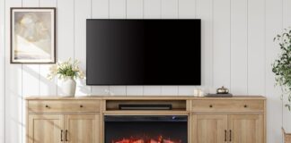 WAMPAT Fireplace TV Stand for 100:90:85 inch TV