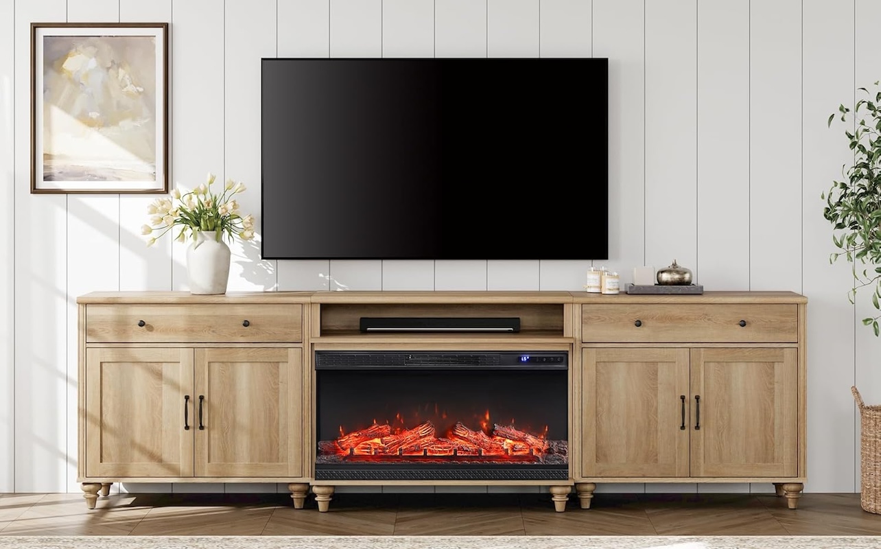 WAMPAT Fireplace TV Stand for 100:90:85 inch TV