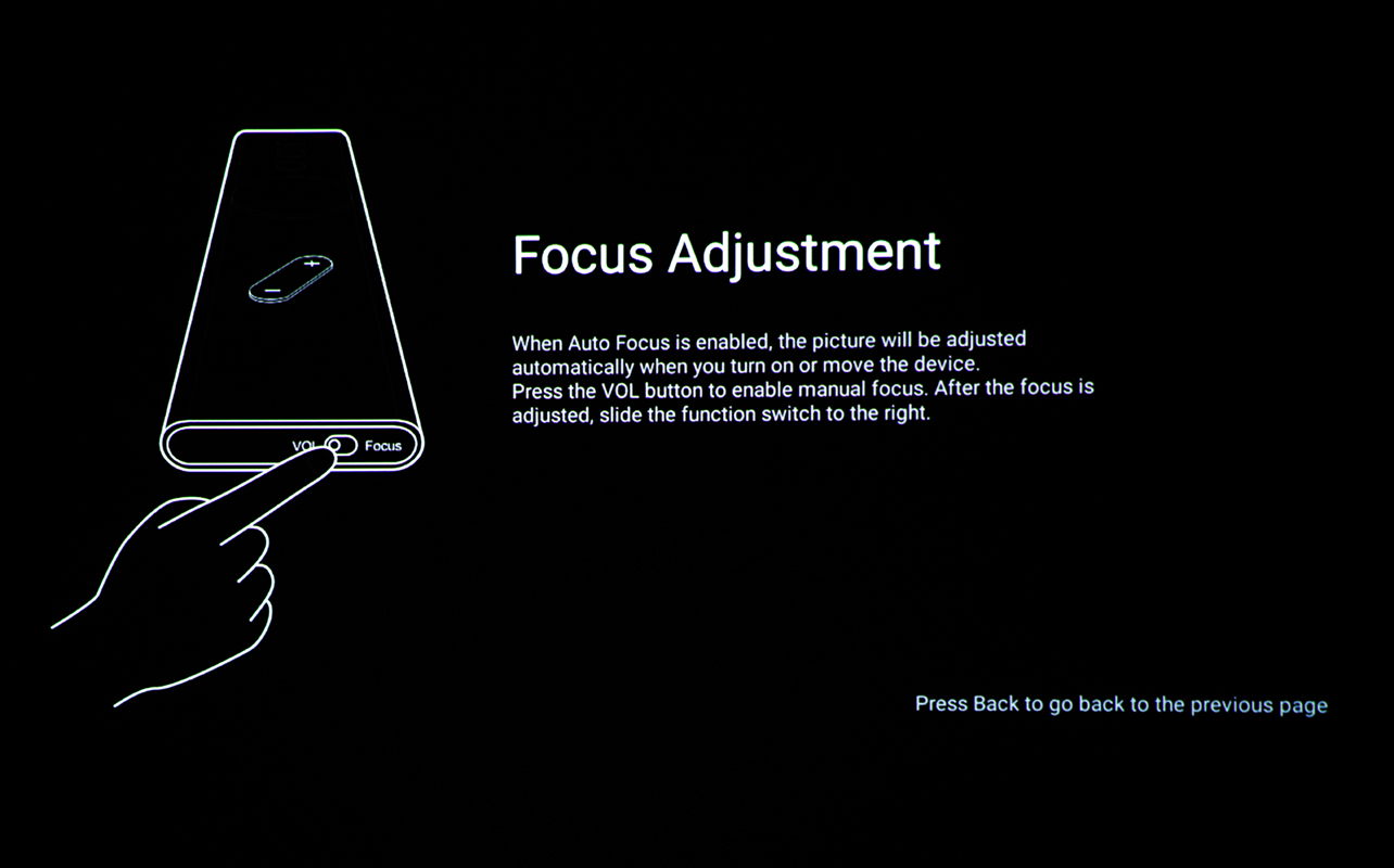 Focus Adjustment by way of XGIMI Halo+ remote.