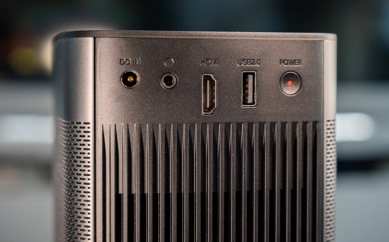 Rear ports available on XGIMI Halo+ portable projector.