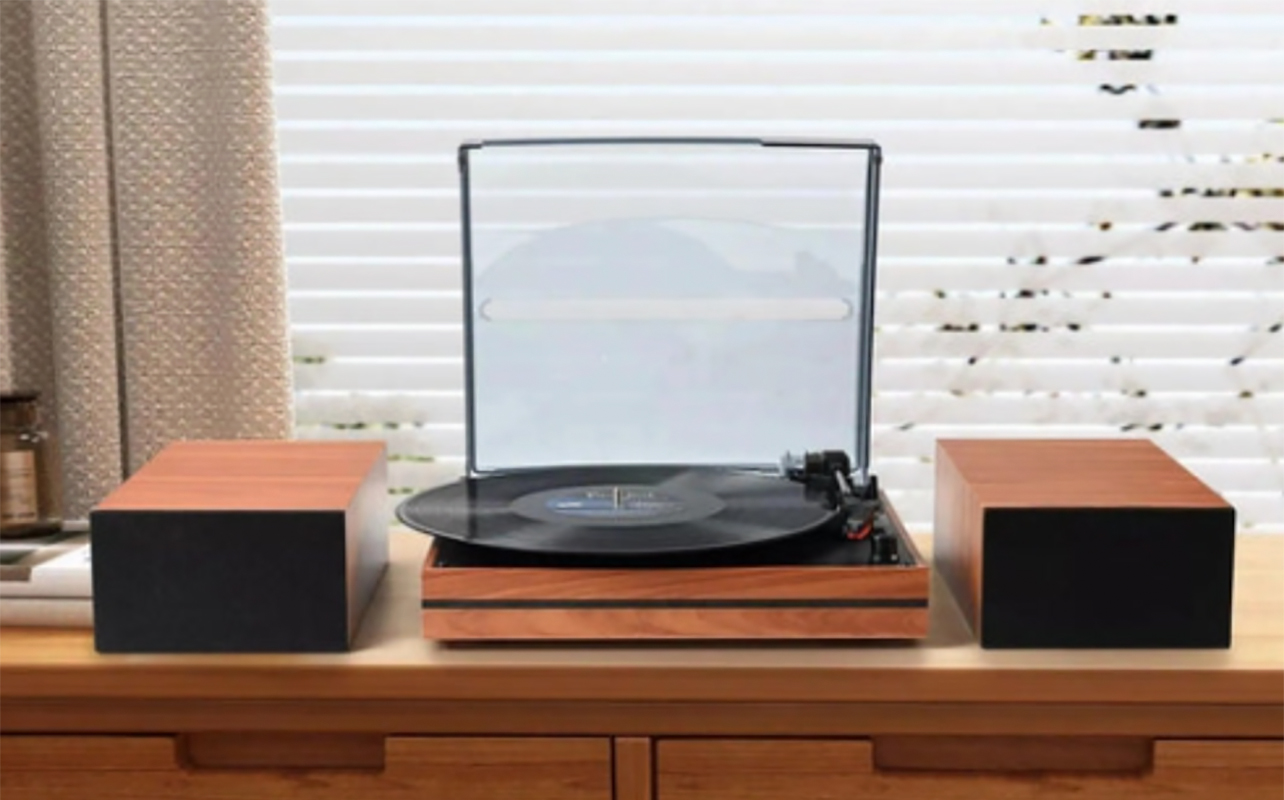 Retrolife RX12 turntable on a stand.