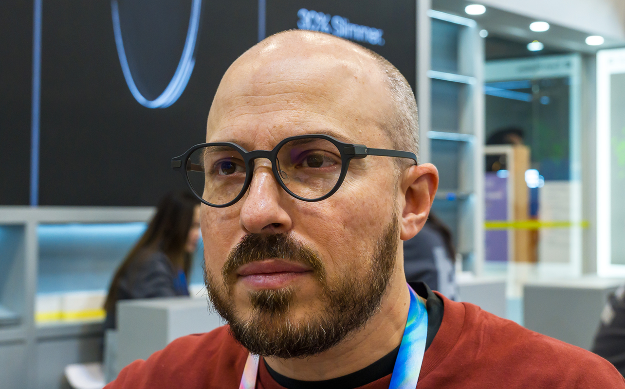 Wearing Even Realities G2 smart glasses at CES 2026.