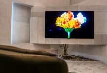LG TV in living room space at CES 2026.
