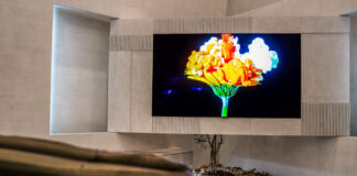LG TV in living room space at CES 2026.