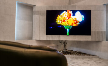 LG TV in living room space at CES 2026.