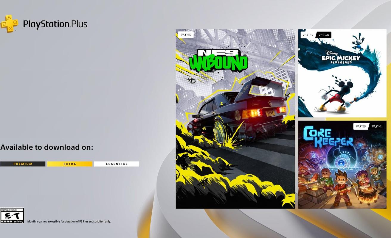 An examle of games available on PlayStation Plus.