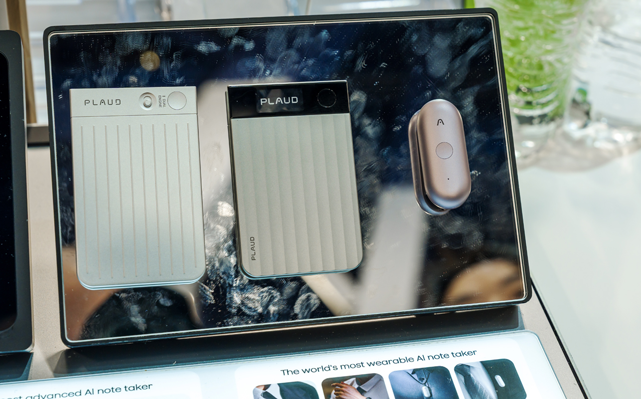 Plaud.AI Note, Note Pro, and Note Pin S at CES 2026.