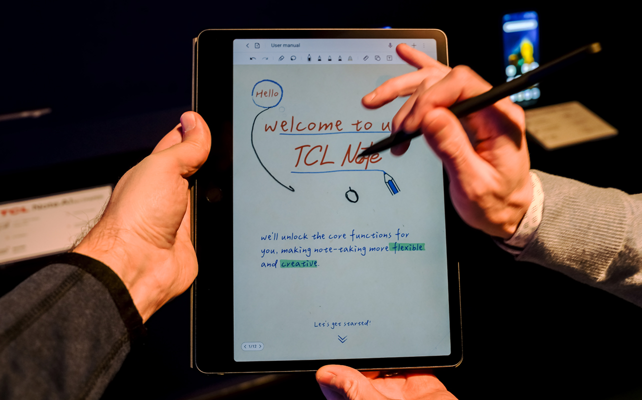 TCL Note A1 with pen input in Inspiration Space.