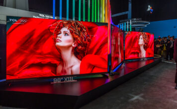 TCL X11L TV on show floor at CES 2026.