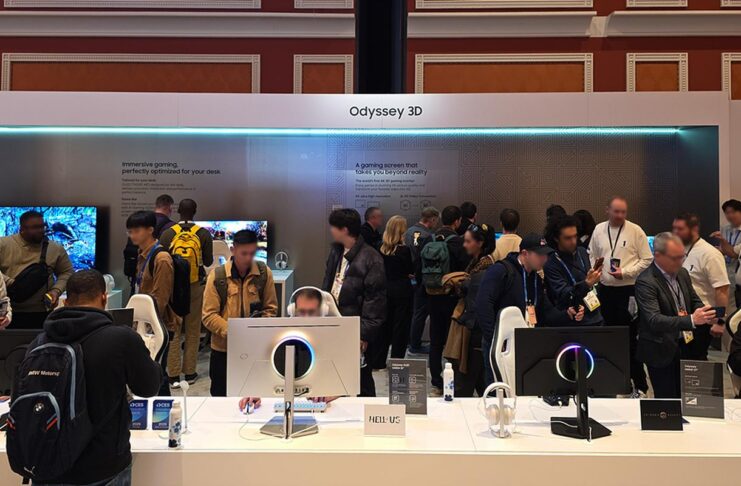 Gaming monitors on display at CES 2026