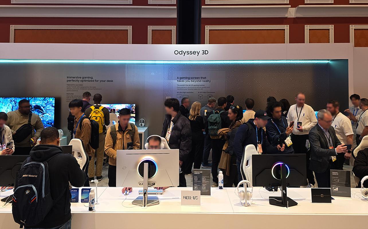 Gaming monitors on display at CES 2026