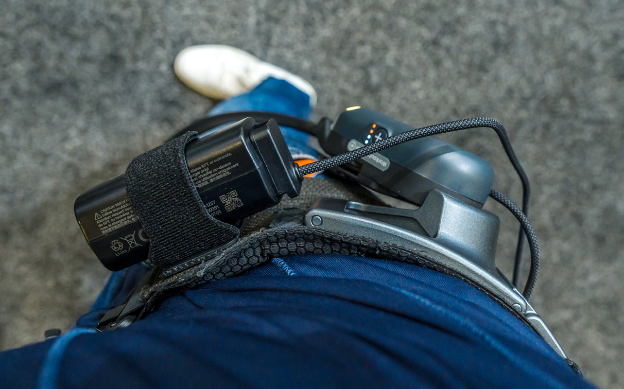 Dnsys X1 exoskeleton battery pack and control module.