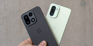 OnePlus 15 and OnePlus 15R together in hand.