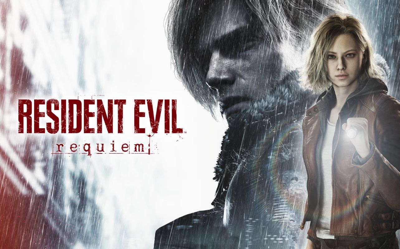 A shadow figure and a women with a flashlight